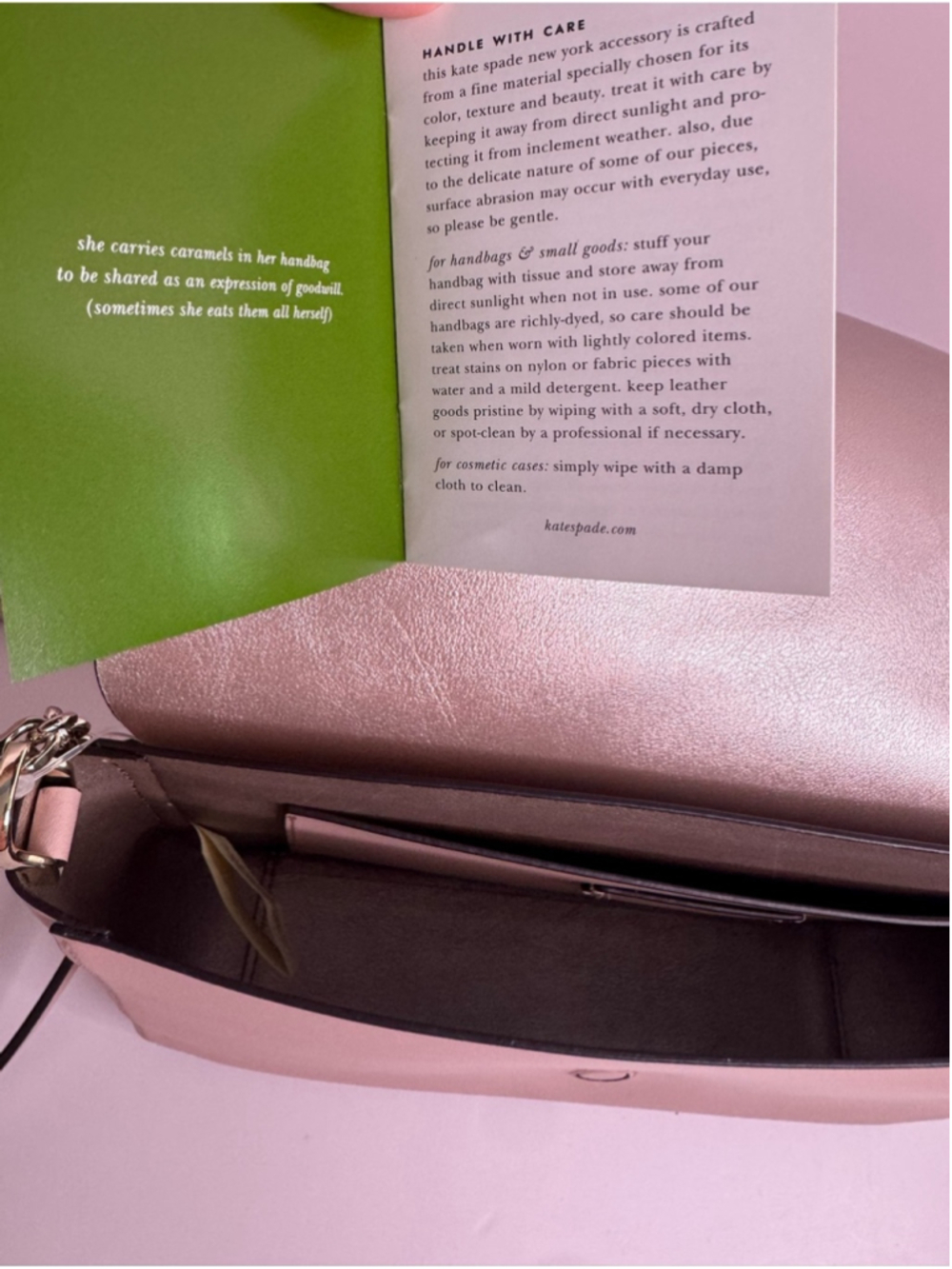 #405 Kate Spade NWT Magnolia Street Isabella Leather Blush Pink Crossbody Bag - Picture 13 of 17